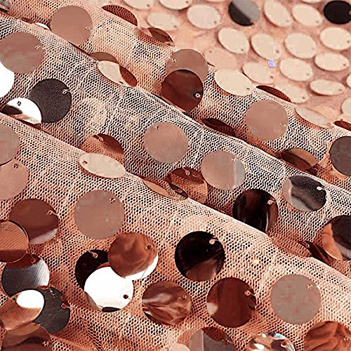 Balsacircle 120-Inch Blush Big Payette Round Xl Sequin Tablecloth Table Linens Wedding Party Events Decorations Kitchen Dining